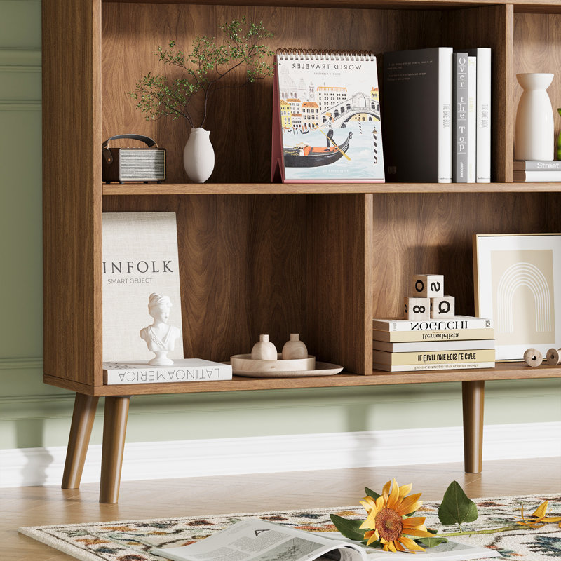 Bookcase, 55.1" H x 42.5" W x 9.4" D, Columbia Walnut