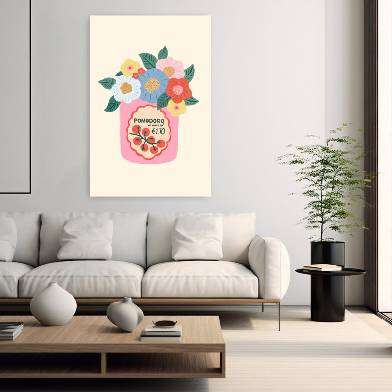 Art contemporain fleur moderne, H 60 po x l 40 po