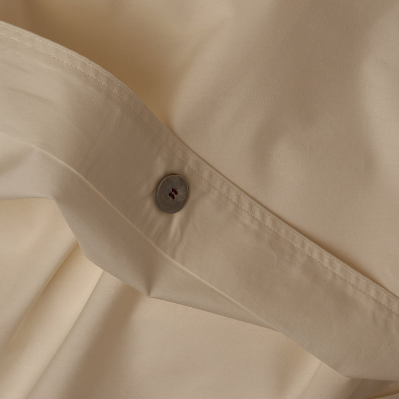 Classic Cotton Percale Duvet Cover, Queen Duvet Cover, Ivory