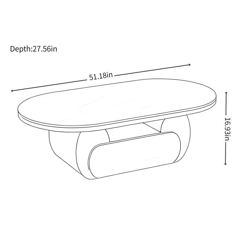 Italian Creative Oval-shaped Coffee Table