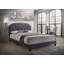 Grand lit en tissu gris Tradilla