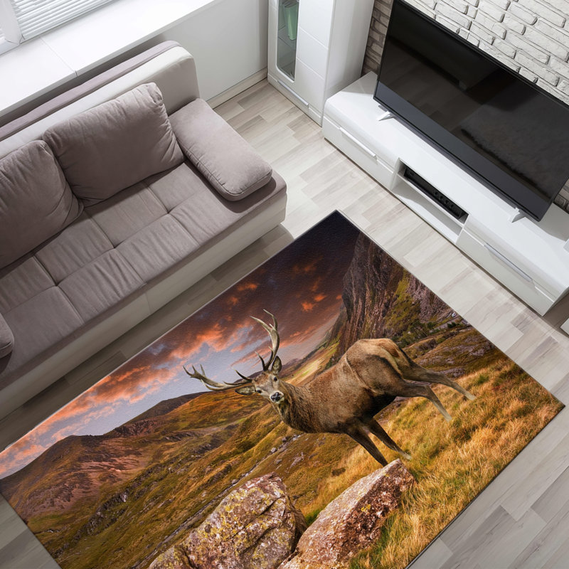 Tapis à motif floral non tissé Floral Blony, Tapis de couloir 3 pi 3 po x 9 pi 2 po