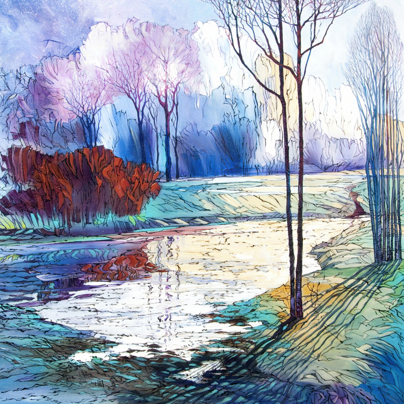 Night Reflections by Eduard Gurevich - Wrapped Canvas Art Prints, 122cm H x 122cm W
