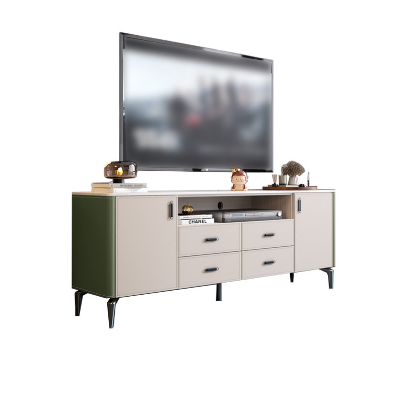 Meuble télé moderne de style minimaliste haut de gamme, Vert / beige, 70.87"