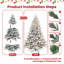 Arbre de Noël enneigé 6,5 pi avec 450 lumières incandescentes, 2225 pointes, pin enneigé PE + PVC avec branches à mémoire de forme et support en métal pliable pour les Fêtes-1398787419
