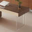 Bureau en métal et acrylique de 63 po avec rangement, poste de travail d'ordinateur de direction moderne-1491781386
