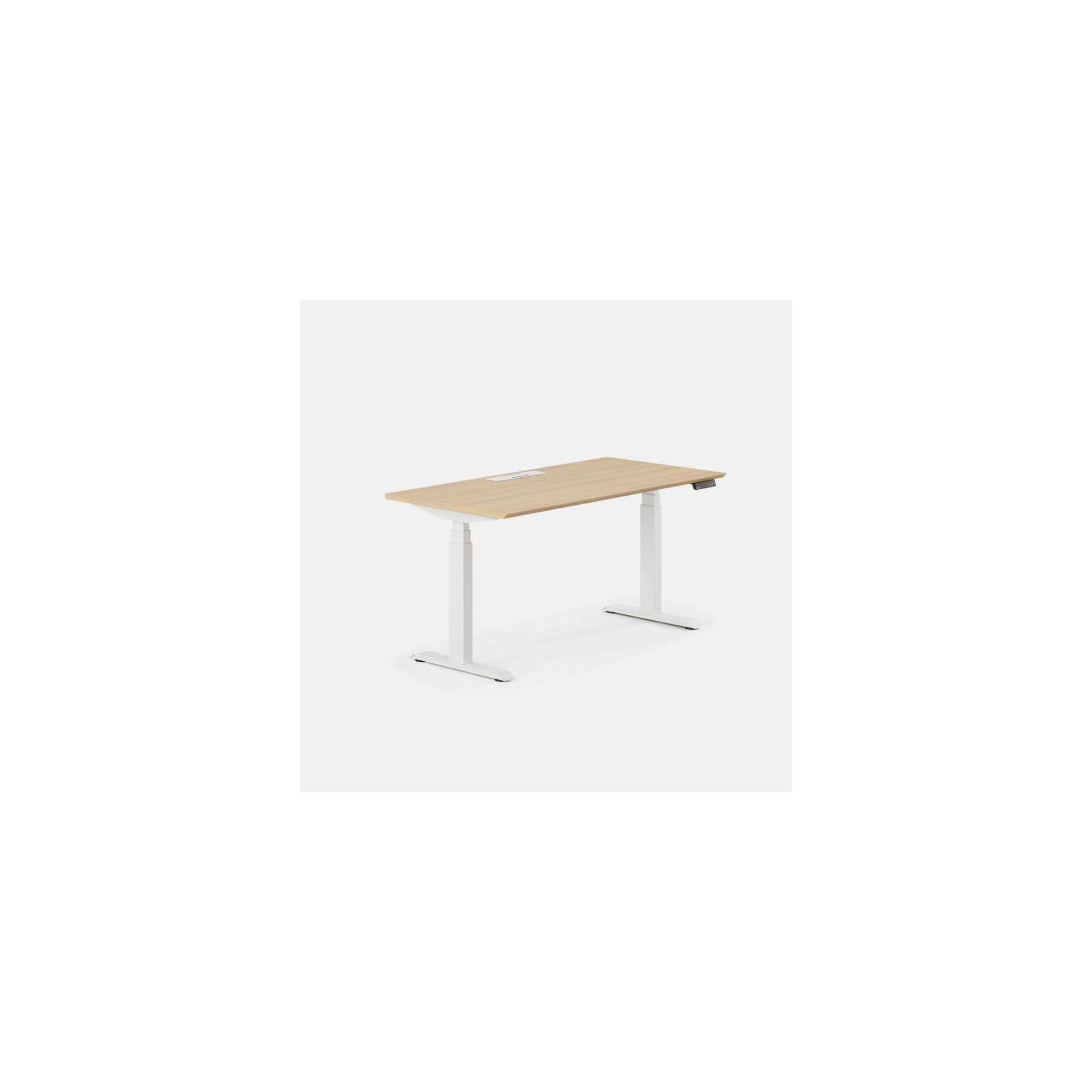 Standing Desk, Woodgrain, 52" H x 60" W x 30" D, White