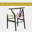 Chaise d'appoint noire à dossier solide (ensemble de 2)