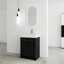 Meuble-lavabo autoportant de 24 po avec lavabo en résine, avec porte à fermeture douce, ensemble KD-125514952-125514951