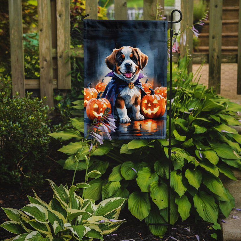 Drapeau de jardin chiot Halloween, Saint-Bernard