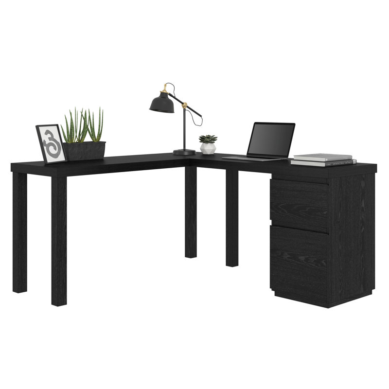 Bureau d'écriture, bureau en L avec deux tiroirs