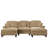 Classic Comfy Modular U Shape Sectional Sofa And Removable Ruffles Pleats Skirts And Spindle Legs, Upholstered Chenille Deep Seat Cloud Sofa With Movable Ottomans-117529526
