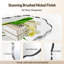 Miroir de salle de bain contemporain ondulé ovale festonné | Cadre en acier inoxydable-28707690-33459539