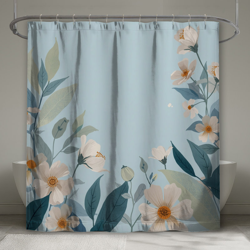 Rideaux de douche Floral Botanical Illustration, 70in W x 93in H