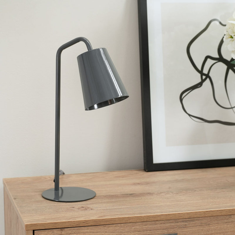 Reubin Metal Table Lamp, Grey, Yes