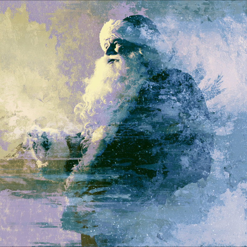 «Winter Reflections of Santa», art mural sur toile tendue