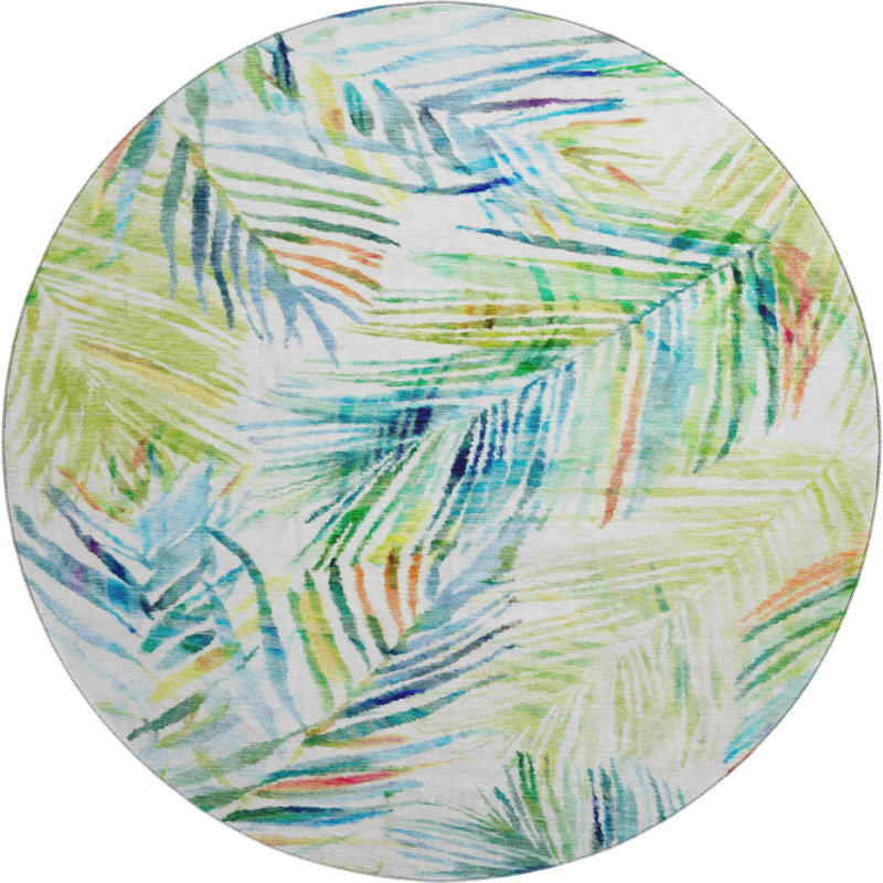 Premium Machine Washable Cerrito AMF199 Multi Rug, Round 8'
