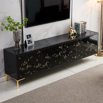 Modern Minimalist Black TV Cabinet