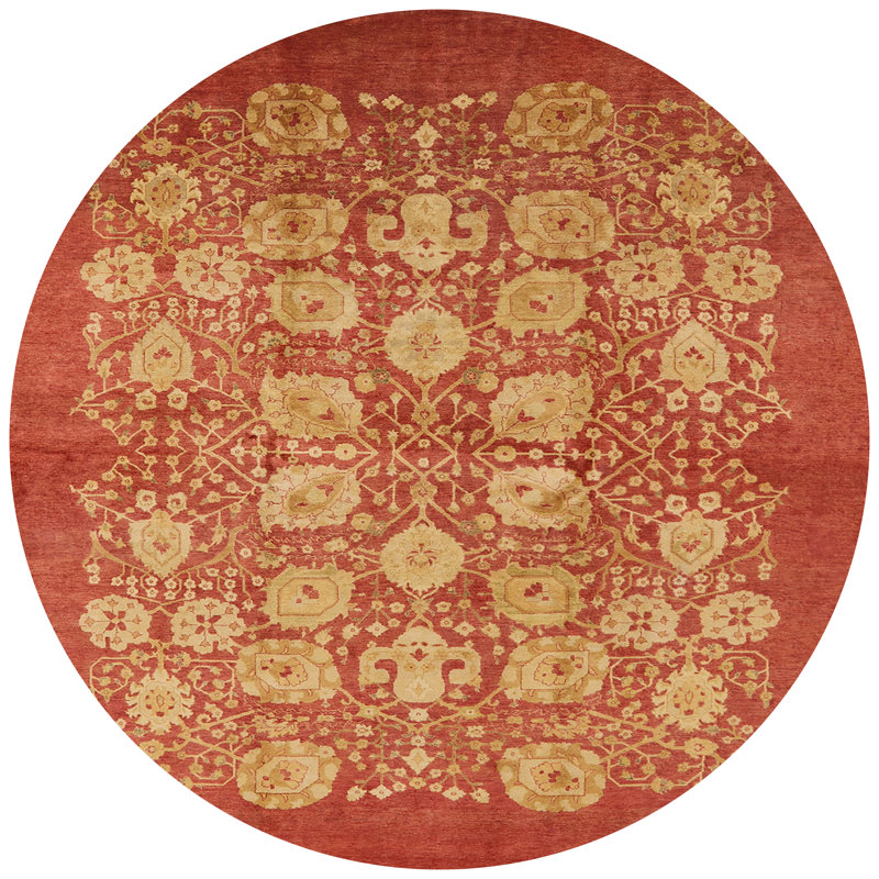 Tapis oriental rouge / jaune Crusoe, Rond 3 pi