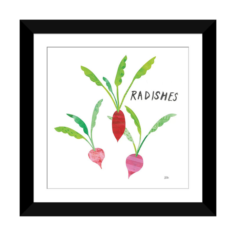 « cuisine jardin vi », impression sur toile, H 24 po x l 24 po x P 1 po, Papier d'art encadré noir, Blanc