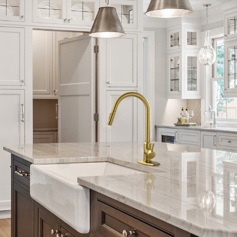 NOVEL Pull Down Kitchen Faucet, Brushed Gold