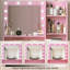 Bureau de maquillage avec miroir à lumières DEL, grand tiroir et tablette à trois niveaux-430940255