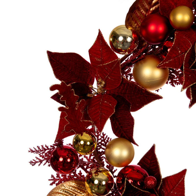 Gianessa Faux Poinsettia 22'' Wreath