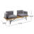 Natural+grey Outdoor 2-seater Sofa - Acacia Wood Frame, Metal Legs & Dark Gray Water-resistant Cushions