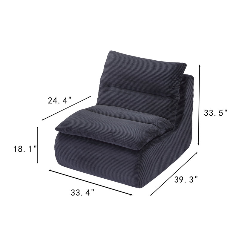 Fauteuil à billes noir à compression douce pour le salon, la chambre à coucher et le bureau
