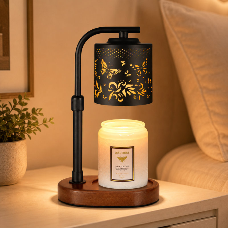 Lampe-bougie papillon avec minuteur pour femme