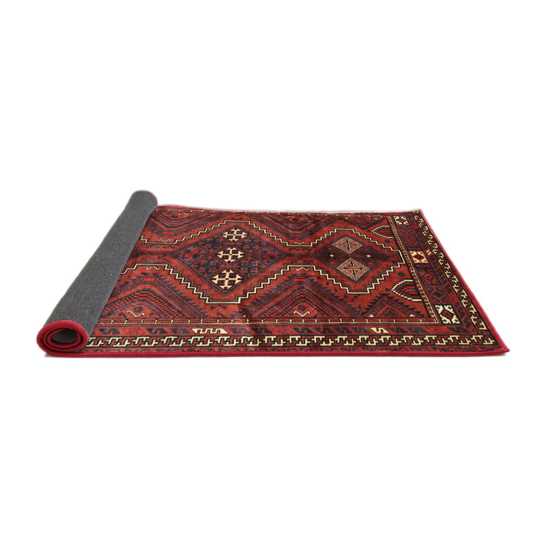 Tapis orange / bleu Southwestern, Carré 3 pi
