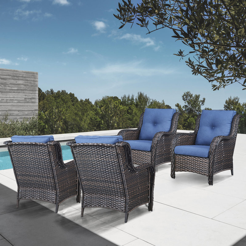 Bonia Outdoor Lounge Chair, Blue, Brown