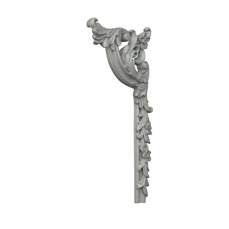 Endurathane Panel Moulding Corner, 6 1/2"W x 11 3/8"H x 7/8"P, Right (matches moulding PML01X00LU), Factory Primed