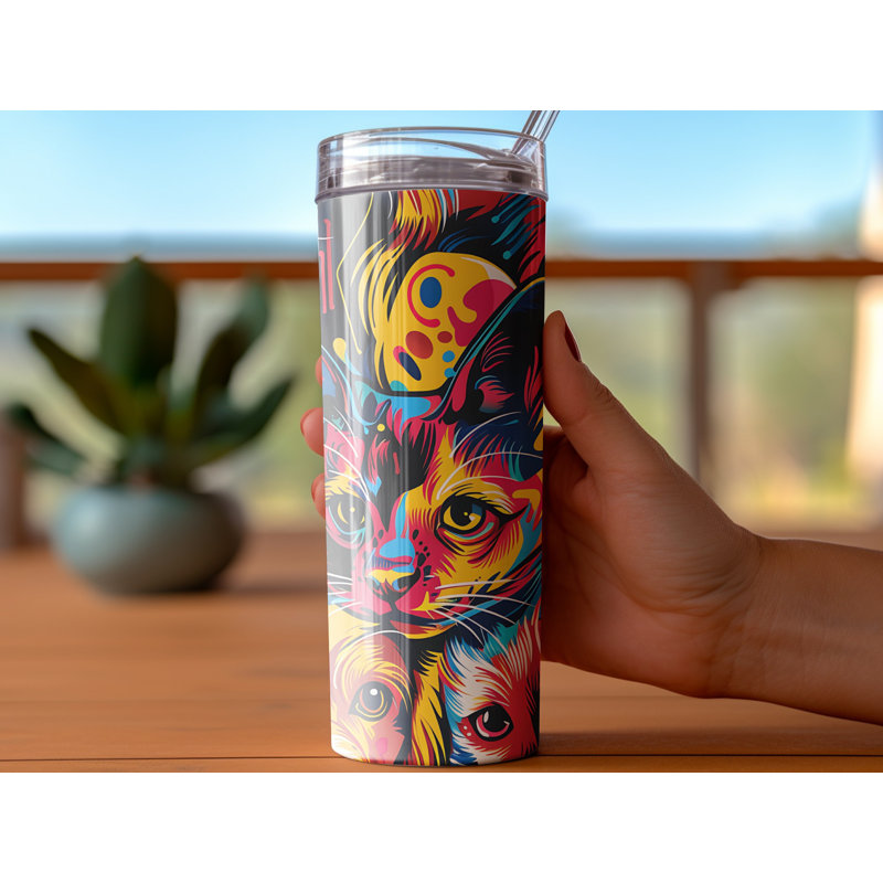 Choose Handmade Tumblers 591ml Vacuum Insulated Stainless Steel (18/8) Travel Tumbler with Straw