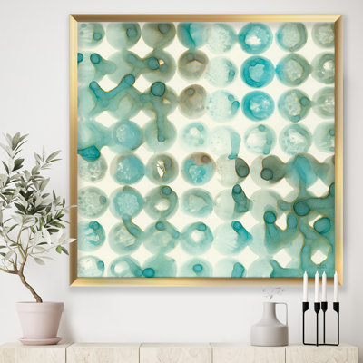 « turquoise aquarelle géométrique i »-cadre photo sur toile