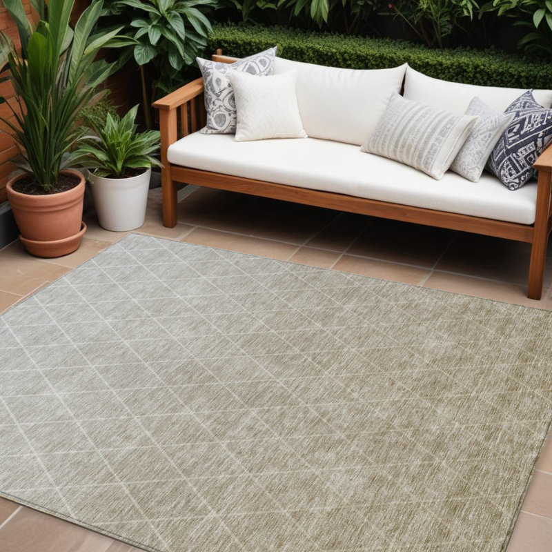 Tapis intérieur / extérieur taupe et gris 8 'x 10'