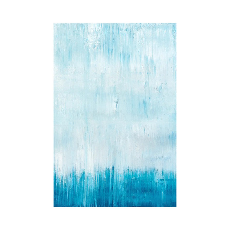 Gradient Blue Rainfall by Radek Smach - Wrapped Canvas Gallery-Wrapped Canvas Giclée, 40cm H x 26cm W