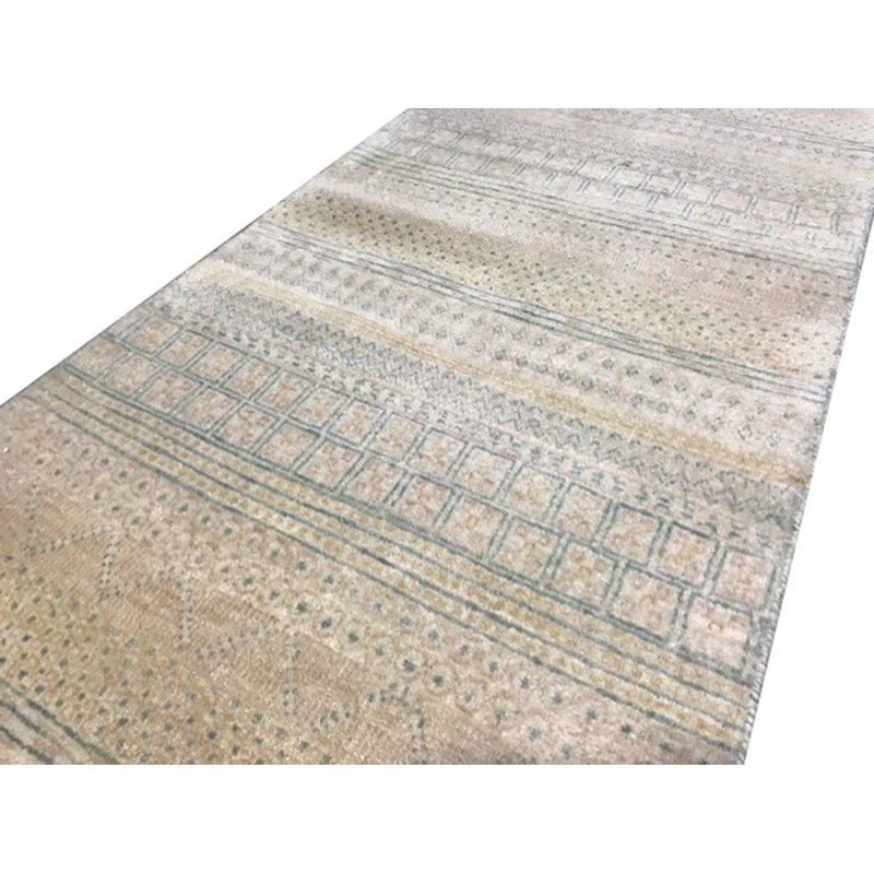Hand-Knotted High-Quality Beige Runner