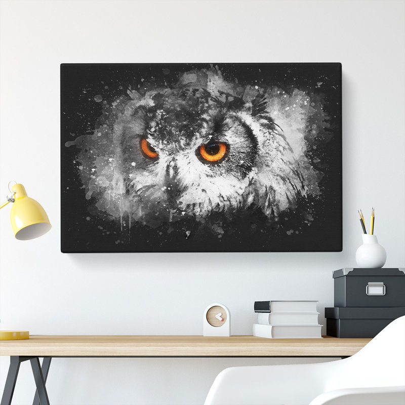 Orange Eyed Owl - Wrapped Canvas, 40cm H x 60cm W x 3cm D