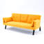 Canapé-lit moderne en velours 3-en-1 - Petite causeuse, tiroir, coussin et poches