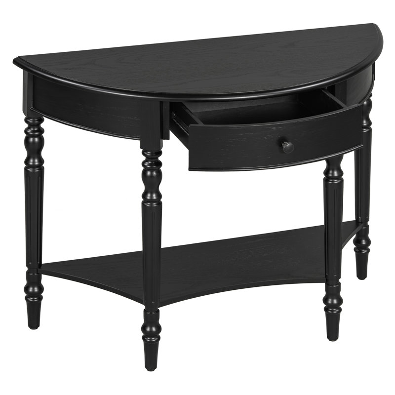 Console campagnarde avec tiroir et tablette Farmhouse, Noir