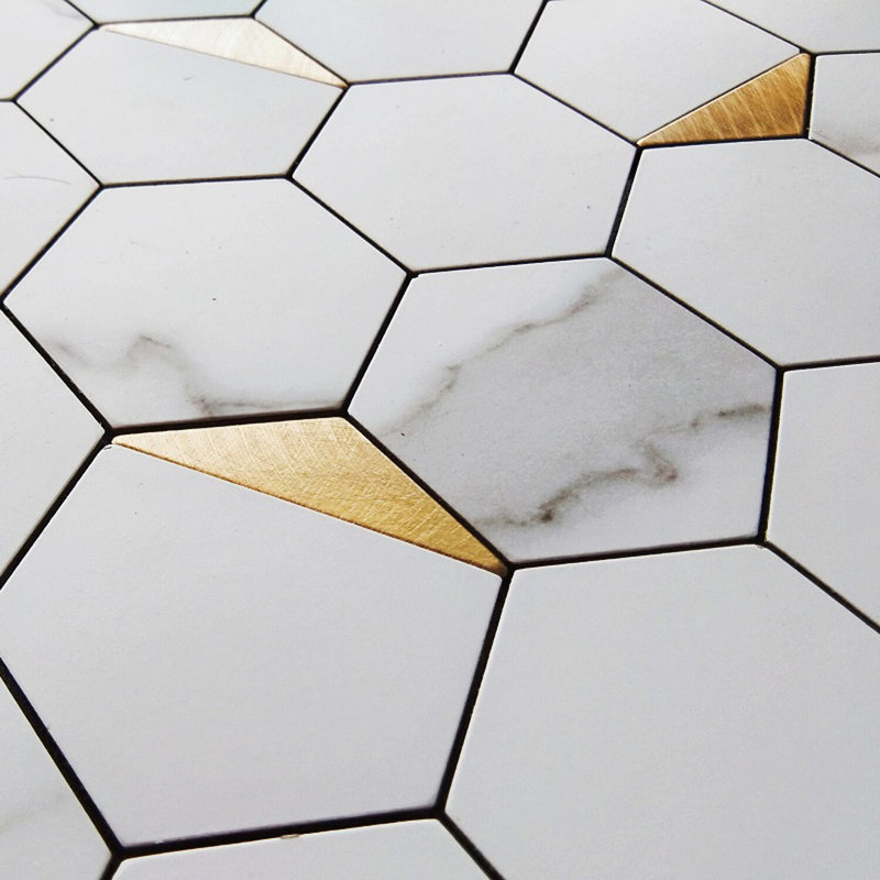 Carreaux de mosaïque auto-adhésifs Carrare