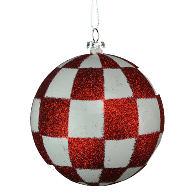 4'' Checkered Ball Ornament