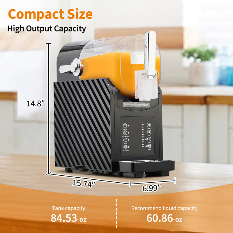 84oz/2.5L Slushie Machine with 3 Preset Modes, LED Display, Auto-Clean & One-Touch Dispensing, Frozen Drink Maker for Home Party Use, Black