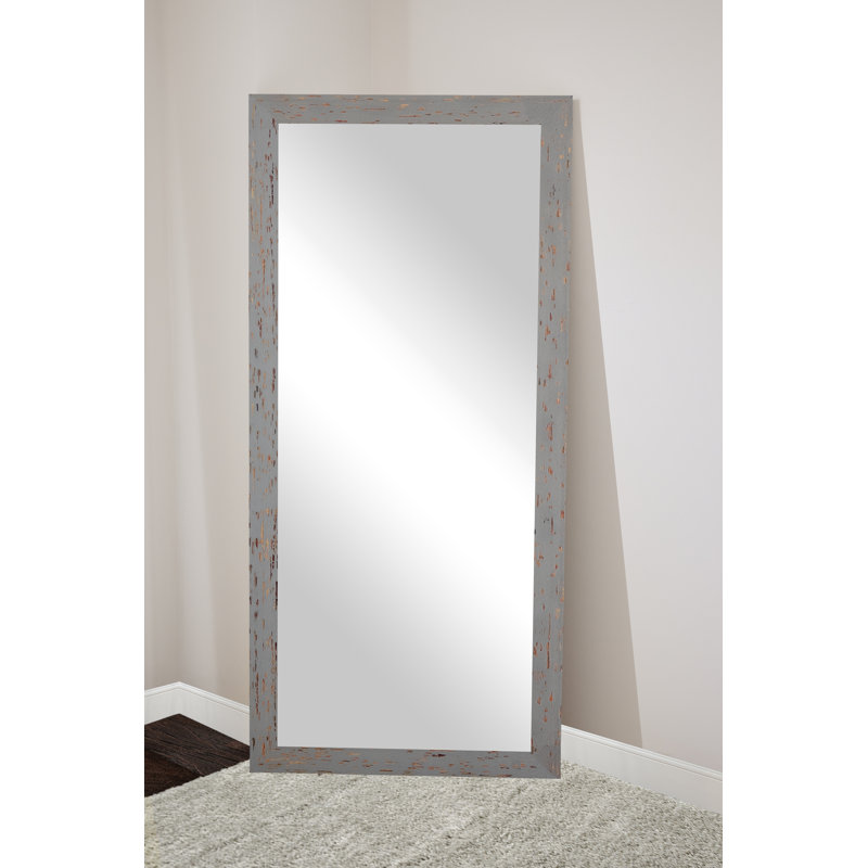 Galilaia Solid Wood Flat Mirror, 70" H x 31" W, Gray
