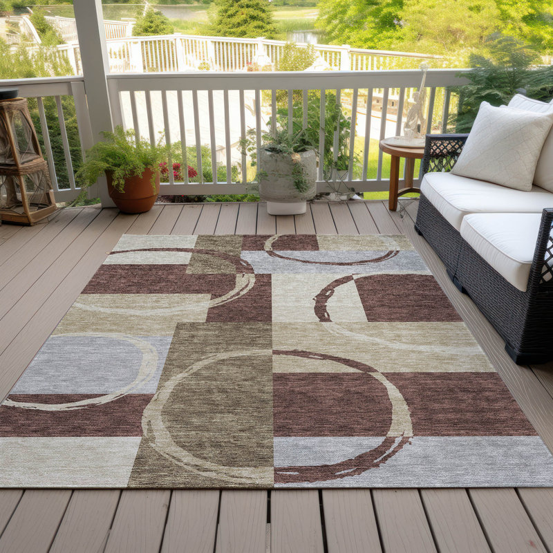 Tapis rectangulaire Aleh avec envers antidérapant, Rectangulaire 8 pi x 10 pi