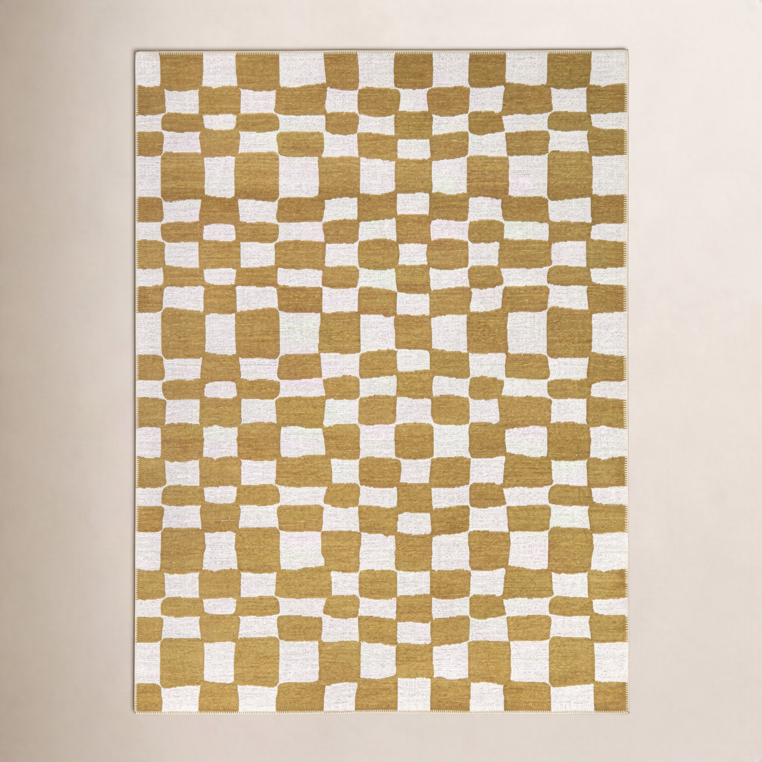 Canales Yellow White Geometric Rug, Rectangle 5'3" x 7'