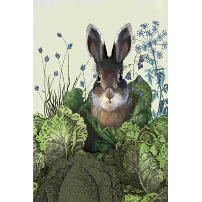 Cabbage Patch Rabbit 4 by Fab Funky - Wrapped Canvas Painting