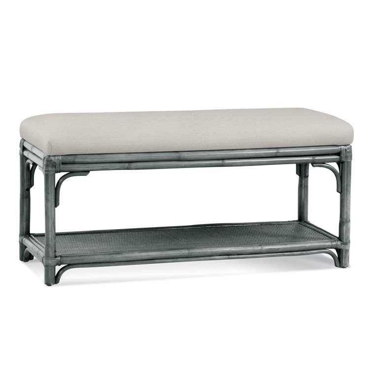Summer Retreat Wicker Shelf Storage Bench