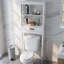 Armoire de rangement au-dessus de la toilette blanche avec un tiroir et 2 tablettes pour salle de bain